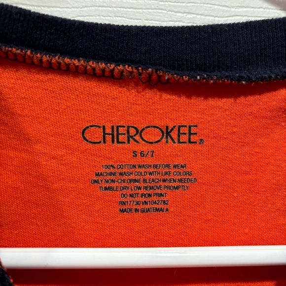 CHEROKEE Boy’s Summer Tank Top Shirt “Catch A Wave” - orange/navy, size S (6/7) - Picture 3 of 4